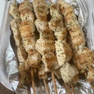 Chicken skewers with minimal flavoring