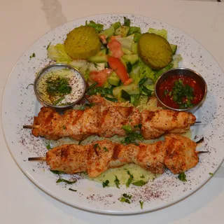 Chicken Kebab Plate (2 Skewers)