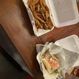 a sandwich and french fries