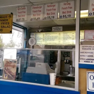 Order window with food specials.