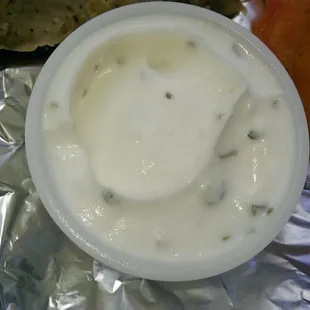 Cucumber sauce, velvety smooth.