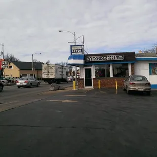 a car parked in front of a store