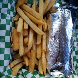 a sandwich and french fries
