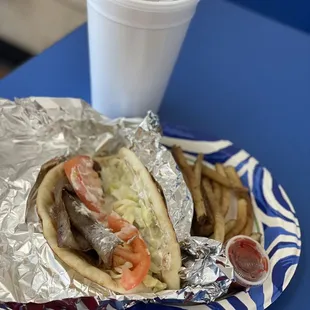 Gyro Greek Wrap Combo Lunch