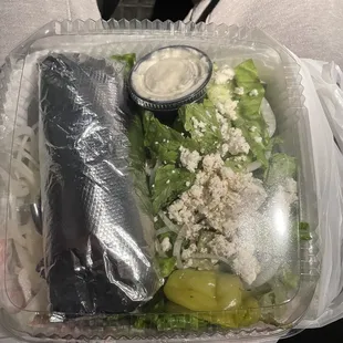 Gyro and Greek salad