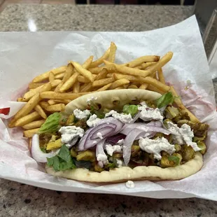 Chicken shawarma combo with fries