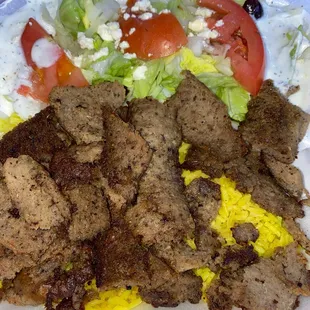 a meal in a styrofoam container