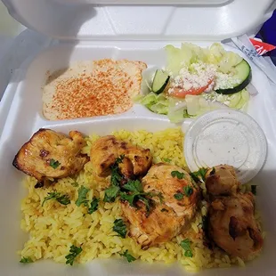 Chicken kebab platter