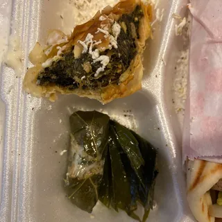 6. Gyros, Spanakopita and Dolmathes Combination Plate