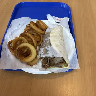 #1 Gyro Wrap with Onion Rings