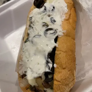 Philly cheese steak with taziki sauce !! Yummy