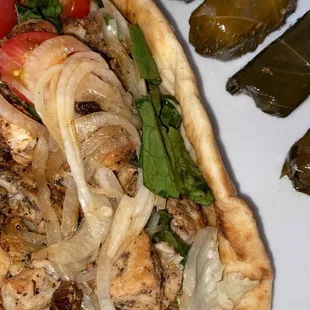 Chicken Breast Pita w/ a side of Dolmas