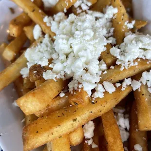 a plate of french fries