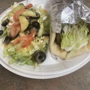 Wrap and salad platter