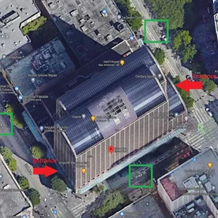 Directions to the Century Square building, where we are on the first floor food hall, and information on how to find us there.