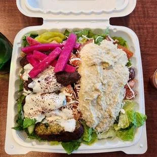 Falafel and Hummus Salad Plate