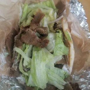 Gyro with added lettuce, very tasty