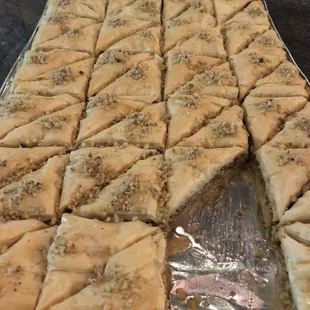 Full of tray of baklava