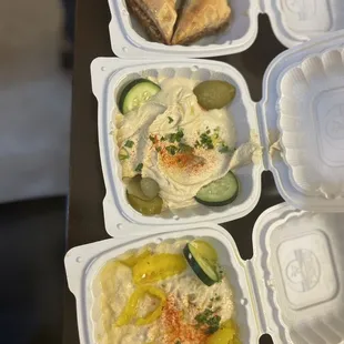 Hummus, Baba Ganoush, Baklava