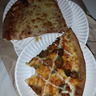 Buffalo chicken and classic slices