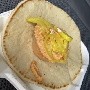 Pita bread with hummus