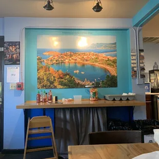 Inside makes you feel like you're away from home into the home of the Mediterranean!