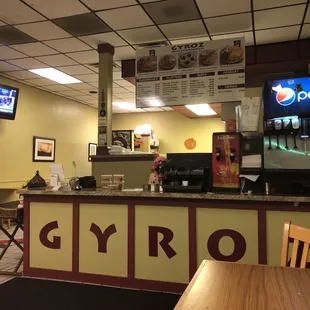 View of counter from tables