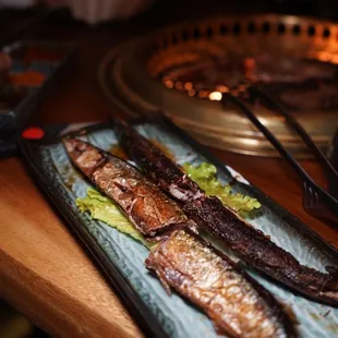 a platter of grilled fish