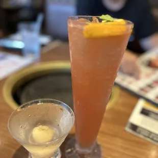 Strawberry mojito &amp; lychee saketini