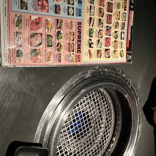 Grill and menu