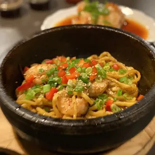 Garlic Noodles with Crunchy Garlic Shrimp