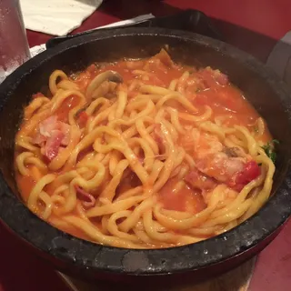 Bacon Tomato Parmesan Garlic Noodles