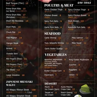 menu
