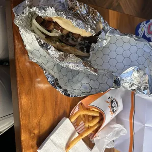 gyro and fries