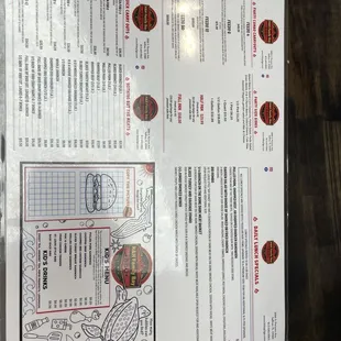 Menu prices 8/25