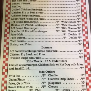 Lunch and dinner menu