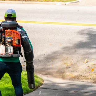 a man with a backpack on his back