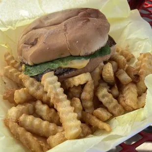Hamburger Basket with Cheese