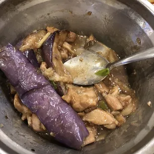 salted fish and chicken egg plant