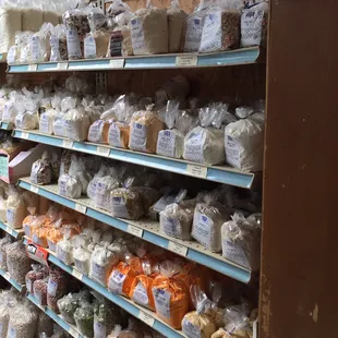 shelves of food