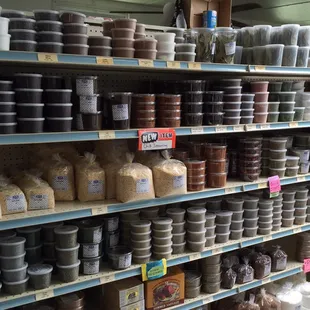 shelves full of food