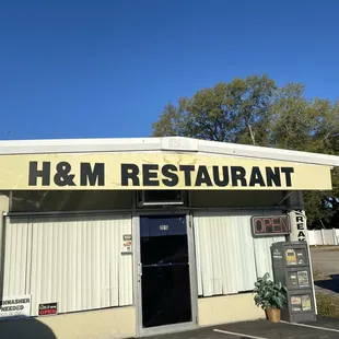 the front of the restaurant