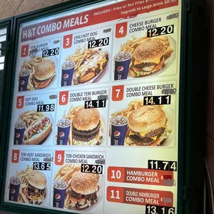 Combo meals as of 5/20/2023