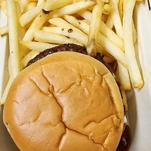 Teriyaki burger and fries