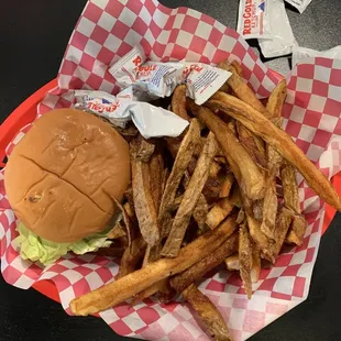 Cheeseburger Plate with hand cut fries