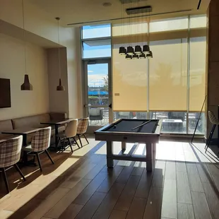 Pool table &amp; seating