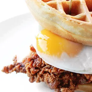 Fried Chicken &amp; Waffle Breakfast Sandwich