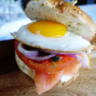 Lox and Eggs Breakfast Sandwich