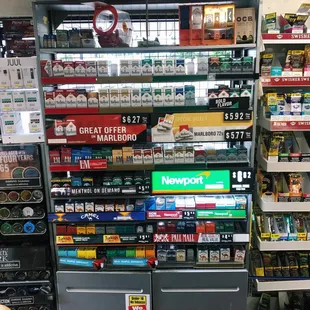 Huge selection of tobacco.
