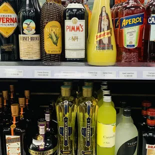 bottles of alcohol on a shelf